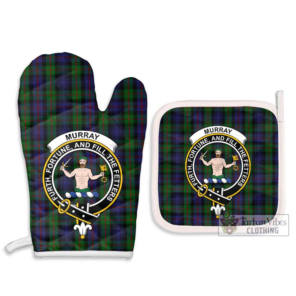 Murray Tartan Combo Oven Mitt & Pot-Holder with Family Crest Combo 1 Oven Mitt & 2 Pot-Holder White - Tartan Vibes Clothing