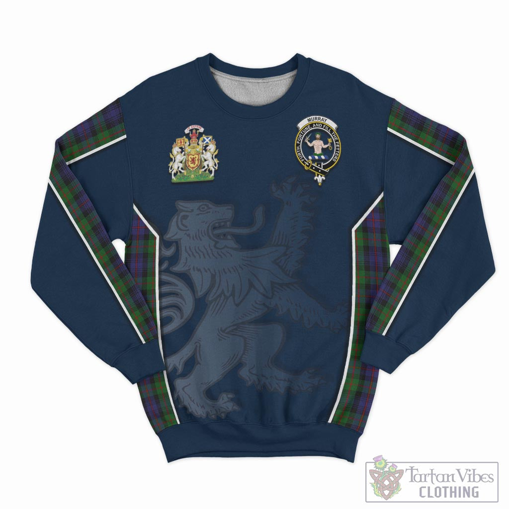 Tartan Vibes Clothing Murray of Atholl Tartan Sweater with Family Crest and Lion Rampant Vibes Sport Style