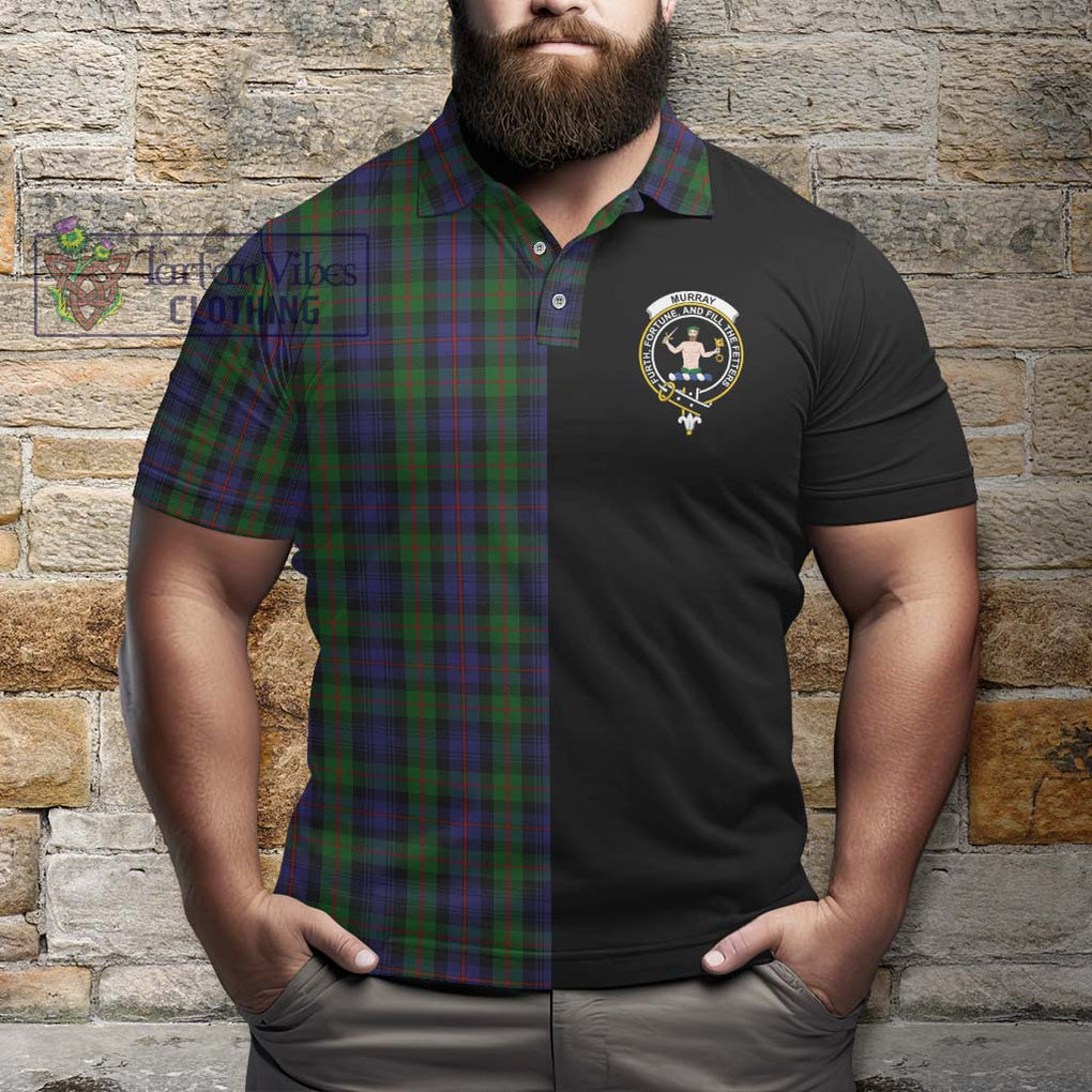 Murray Tartan Polo Shirt with Family Crest and Half Of Me Style - Tartanvibesclothing Shop
