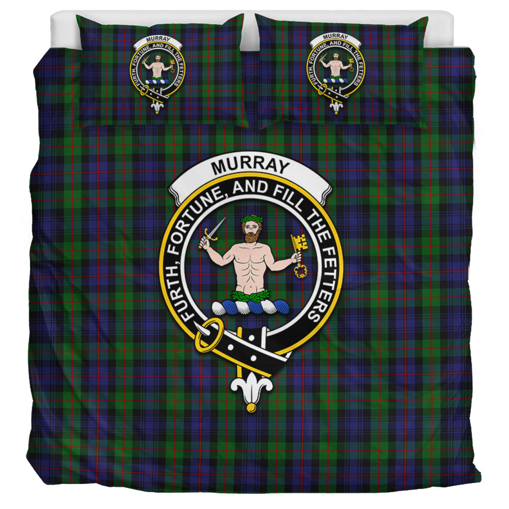 Murray Tartan Bedding Set with Family Crest UK Bedding Set UK Super King 104*94 inch - Tartan Vibes Clothing