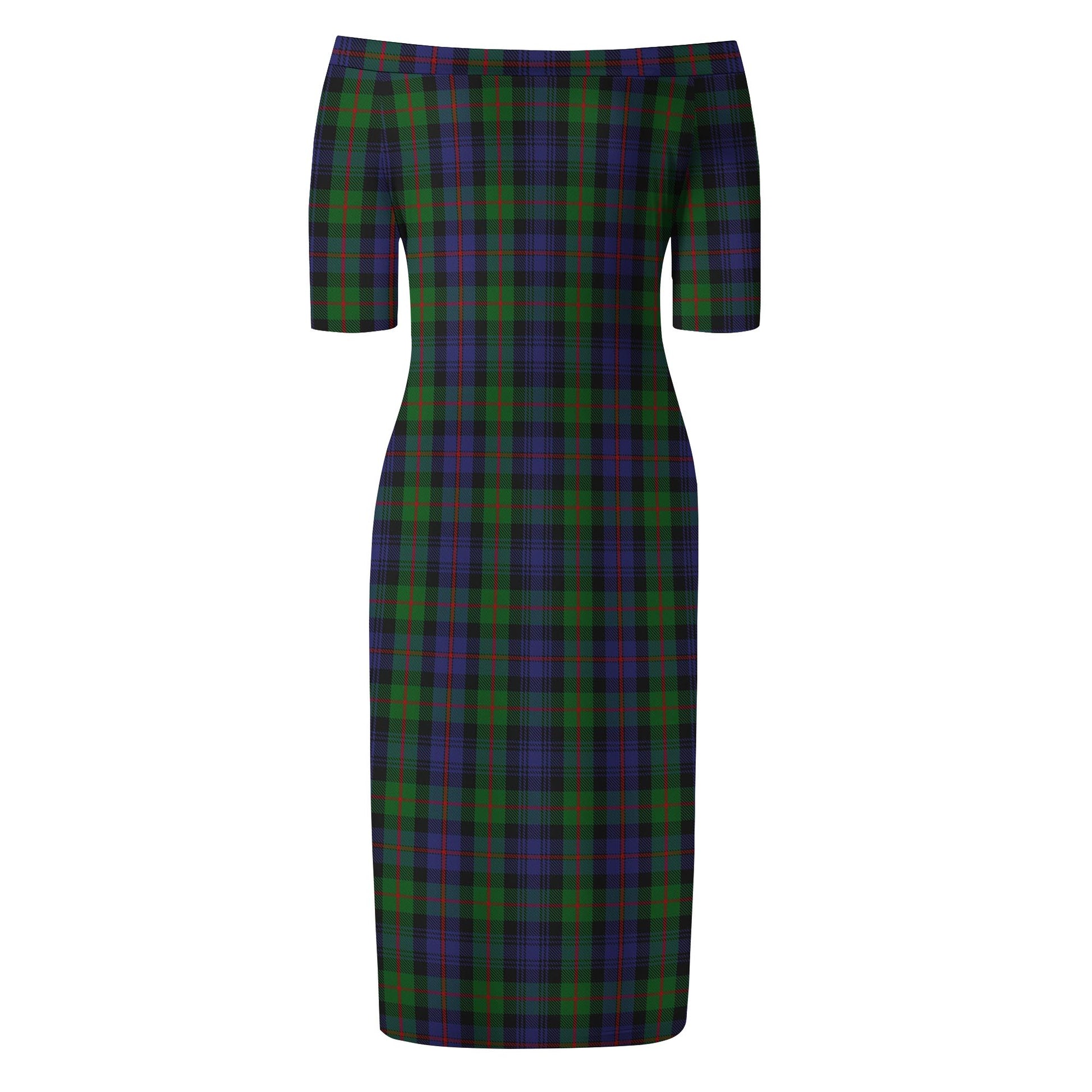 Murray of Atholl Tartan Off Shoulder Lady Dress - Tartanvibesclothing