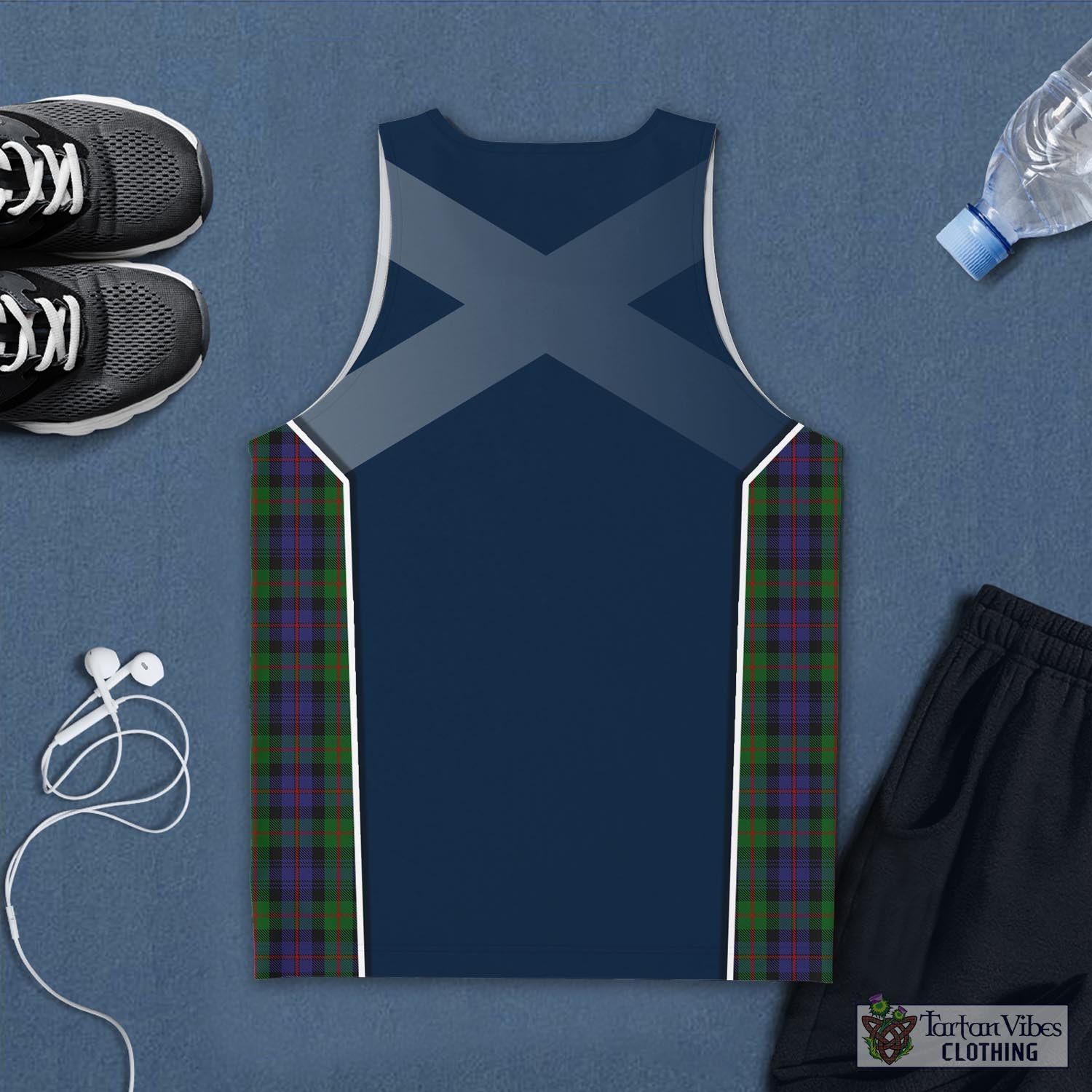 Tartan Vibes Clothing Murray of Atholl Tartan Men's Tanks Top with Family Crest and Scottish Thistle Vibes Sport Style