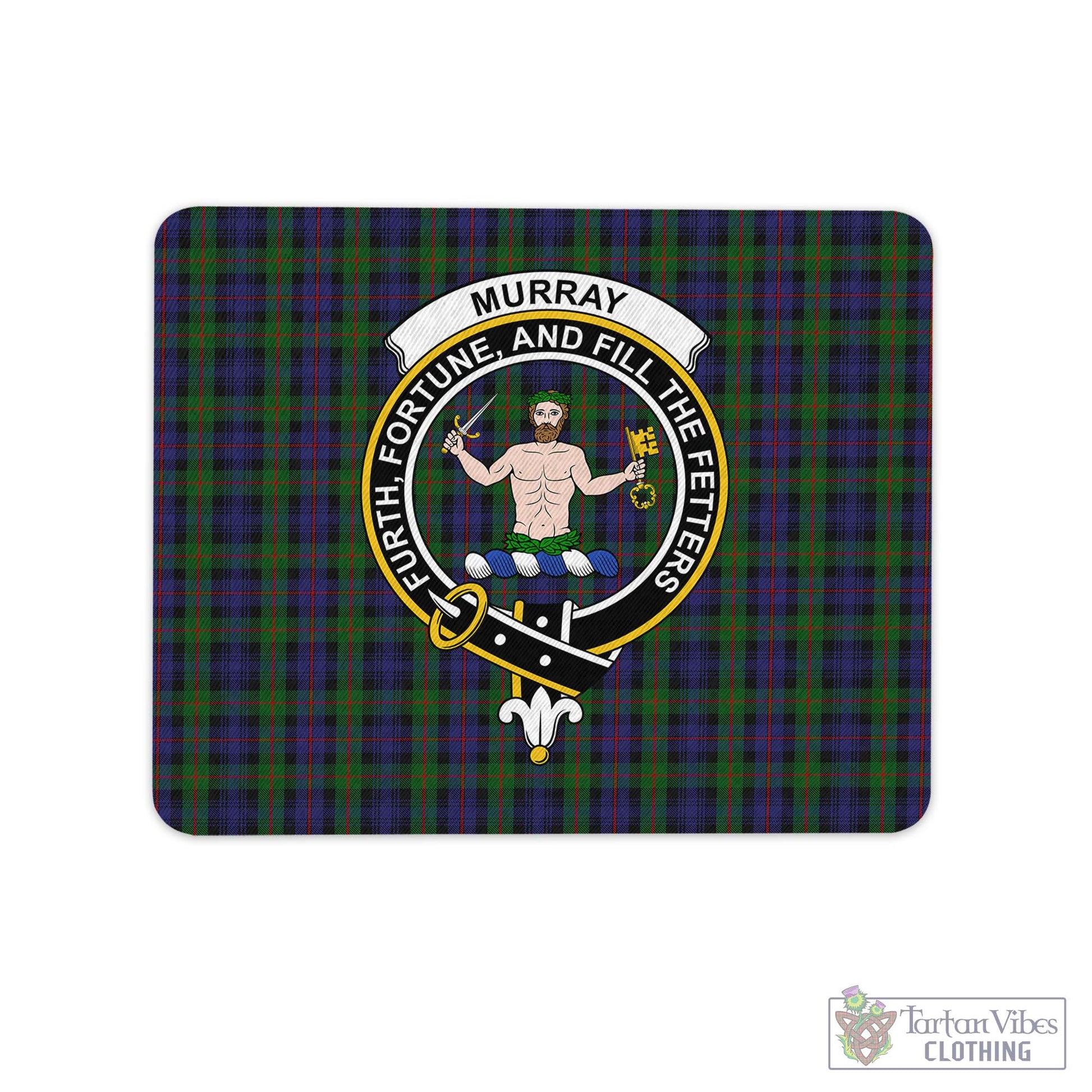 Tartan Vibes Clothing Murray of Atholl Tartan Mouse Pad with Family Crest