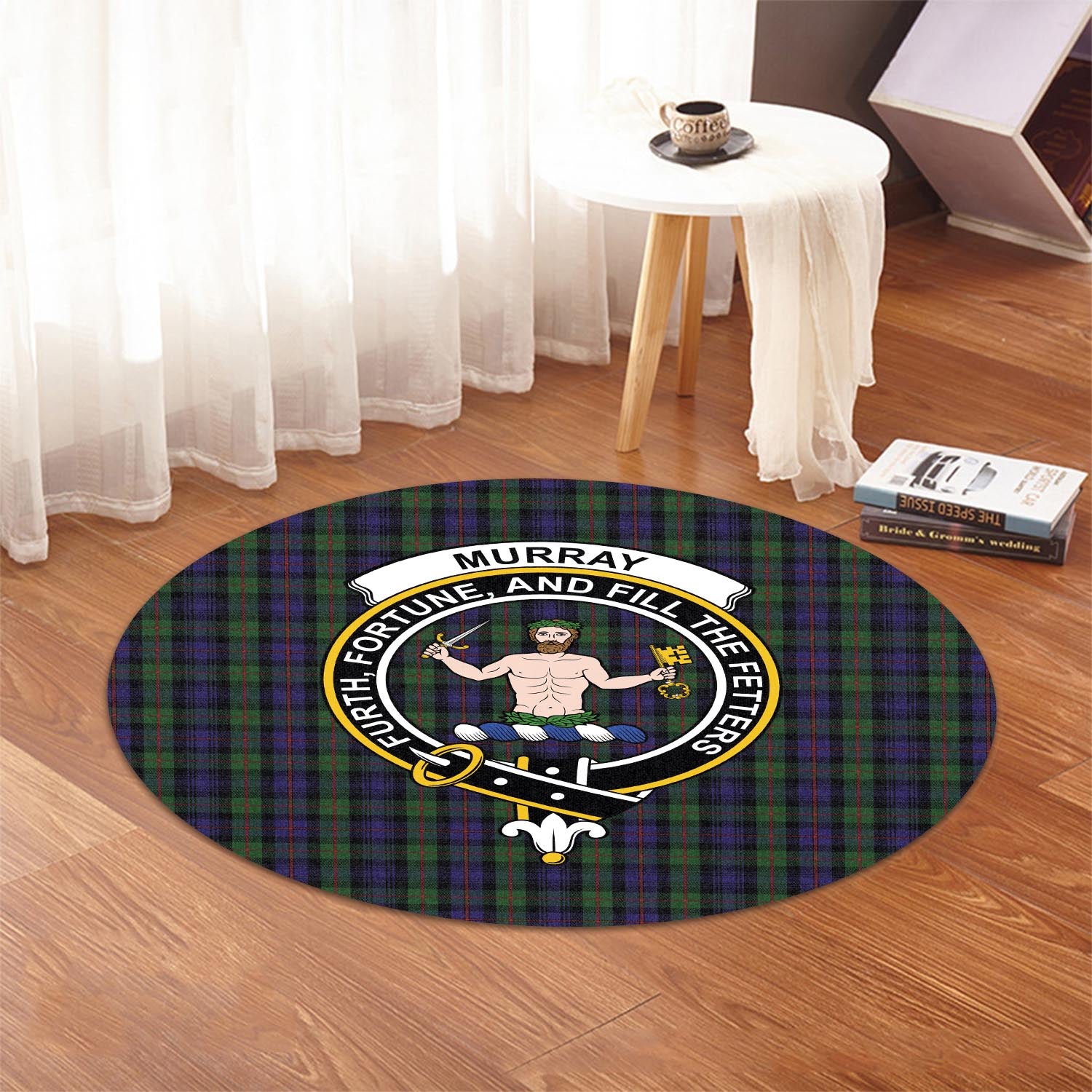 murray-of-atholl-tartan-round-rug-with-family-crest