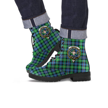 Murray of Atholl Ancient Tartan Leather Boots with Family Crest