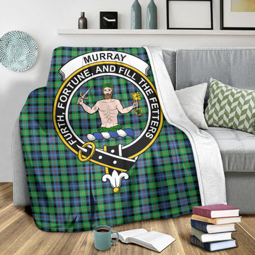 Murray of Atholl Ancient Tartan Blanket with Family Crest