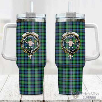 Murray of Atholl Ancient Tartan and Family Crest Tumbler with Handle