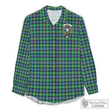 Murray of Atholl Ancient Tartan Womens Casual Shirt with Family Crest