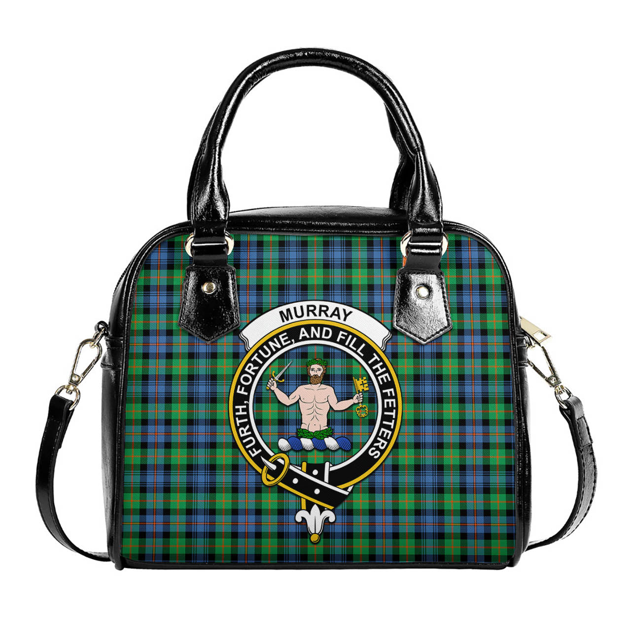 Murray of Atholl Ancient Tartan Shoulder Handbags with Family Crest One Size 6*25*22 cm - Tartanvibesclothing