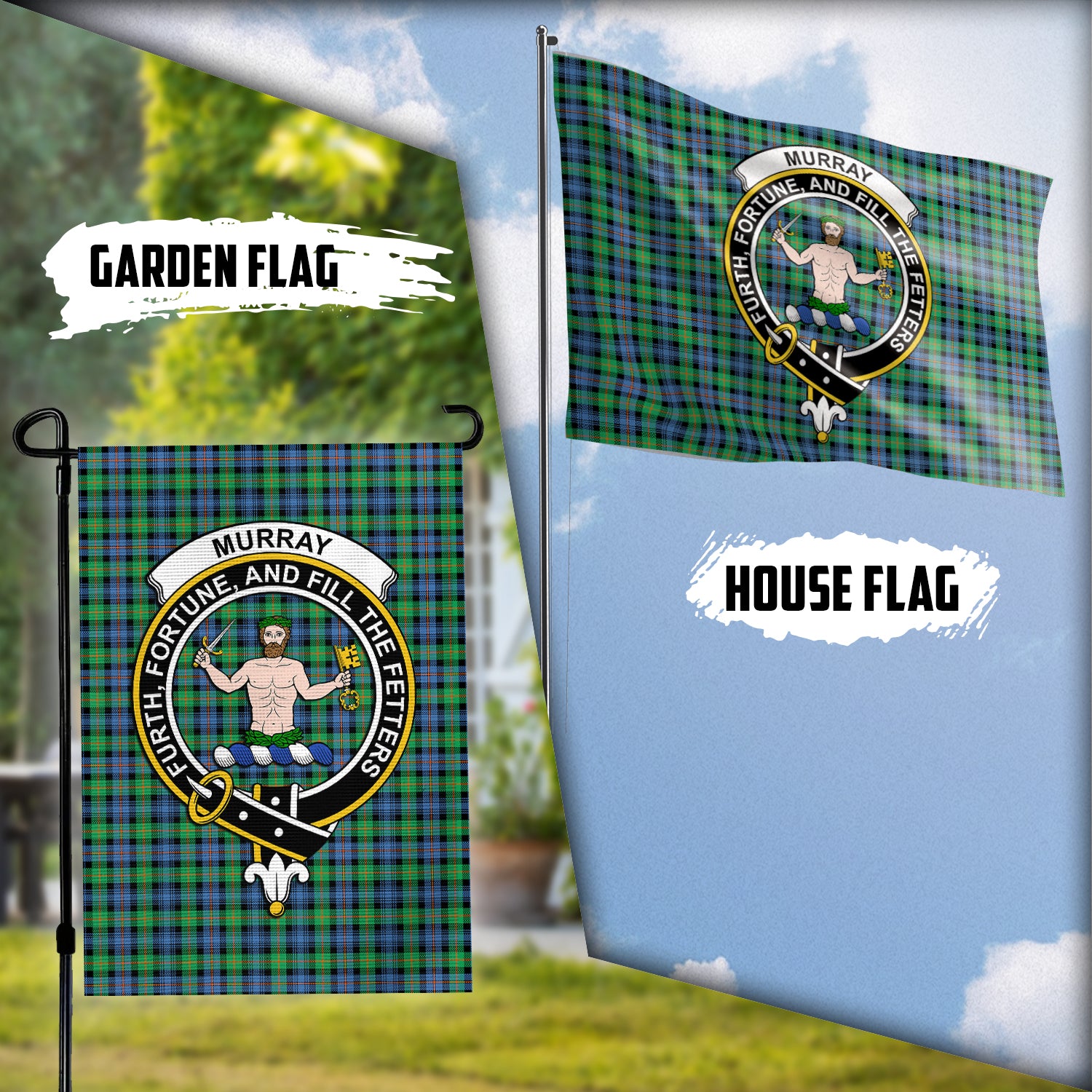 murray-of-atholl-ancient-tartan-flag-with-family-crest