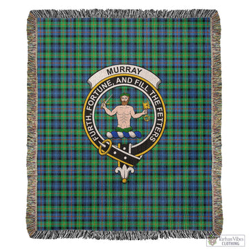 Murray of Atholl Ancient Tartan Woven Blanket with Family Crest