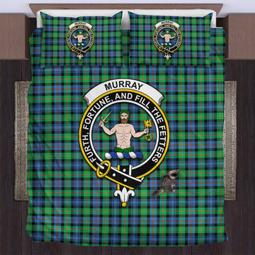 Murray of Atholl Ancient Tartan Bedding Set with Family Crest