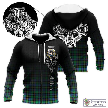 Murray of Atholl Ancient Tartan Knitted Hoodie Featuring Alba Gu Brath Family Crest Celtic Inspired