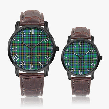 Murray of Atholl Ancient Tartan Personalized Your Text Leather Trap Quartz Watch