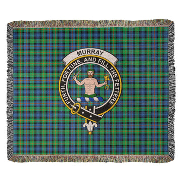 Murray of Atholl Ancient Tartan Woven Blanket with Family Crest