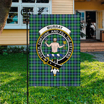 Murray of Atholl Ancient Tartan Flag with Family Crest