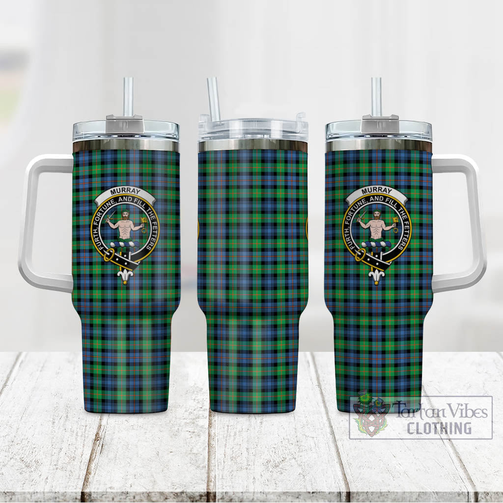 Tartan Vibes Clothing Murray of Atholl Ancient Tartan and Family Crest Tumbler with Handle