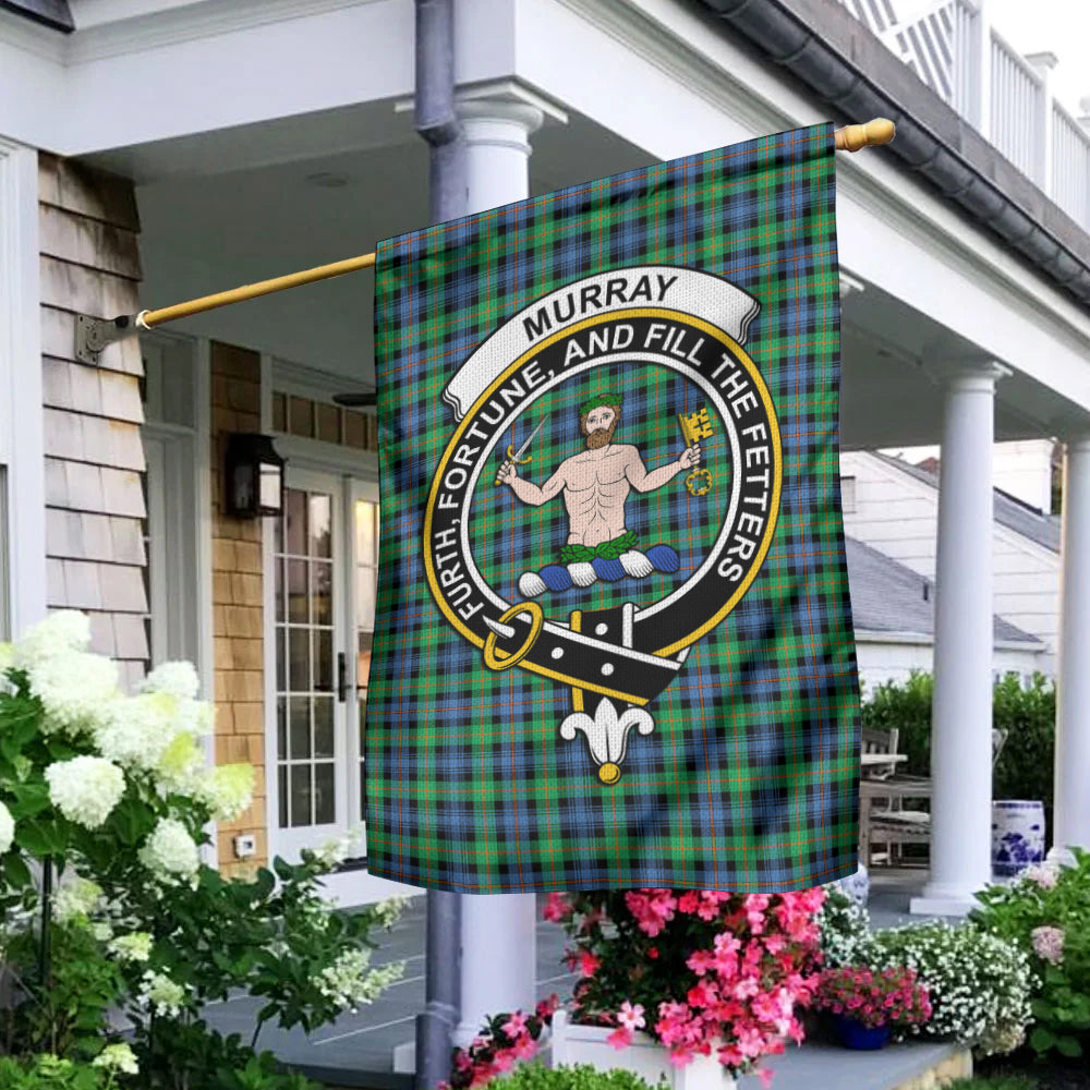 murray-of-atholl-ancient-tartan-flag-with-family-crest