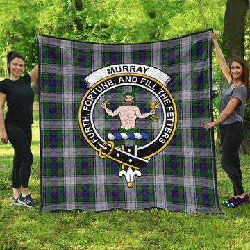 Murray of Atholl Dress Tartan Quilt with Family Crest