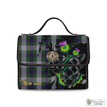 Murray of Atholl Dress Tartan Waterproof Canvas Bag with Scotland Map and Thistle Celtic Accents
