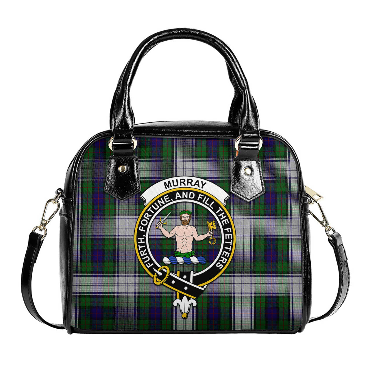 Murray of Atholl Dress Tartan Shoulder Handbags with Family Crest One Size 6*25*22 cm - Tartanvibesclothing