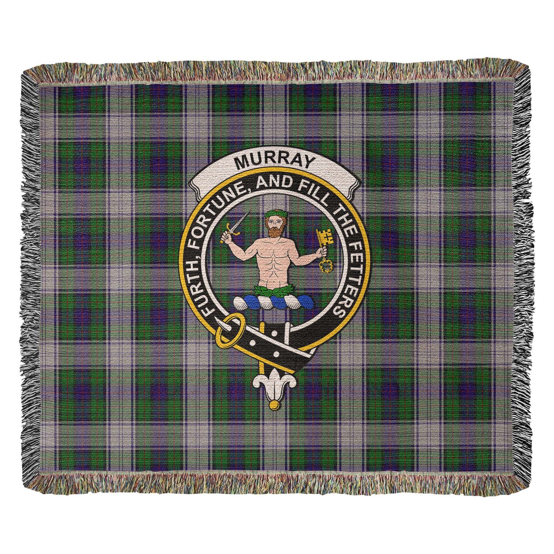 Tartan Vibes Clothing Murray of Atholl Dress Tartan Woven Blanket with Family Crest