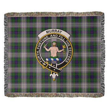 Murray of Atholl Dress Tartan Woven Blanket with Family Crest