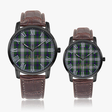 Murray of Atholl Dress Tartan Personalized Your Text Leather Trap Quartz Watch