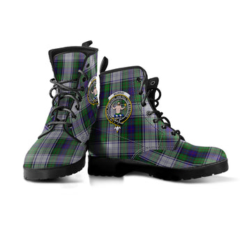 Murray of Atholl Dress Tartan Leather Boots with Family Crest