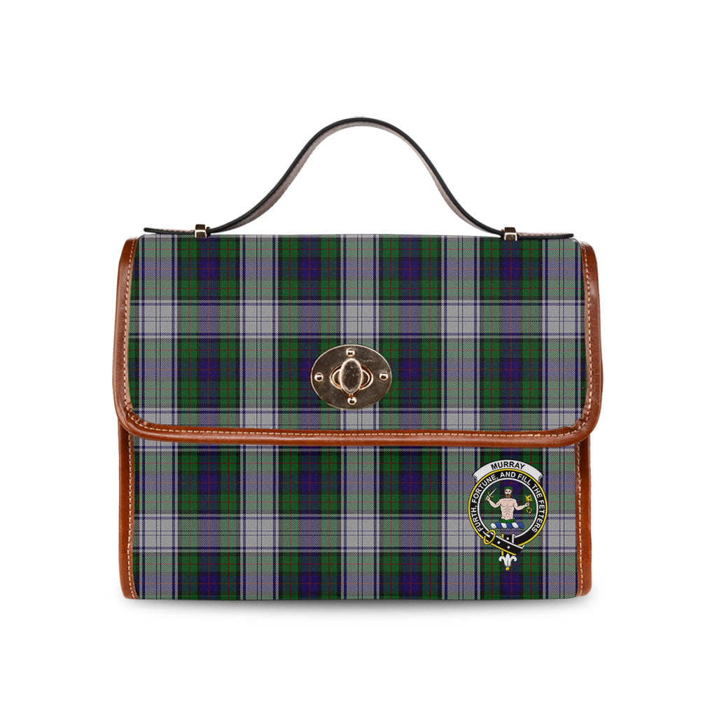 murray-of-atholl-dress-tartan-leather-strap-waterproof-canvas-bag-with-family-crest