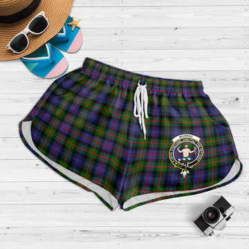 Murray of Atholl Modern Tartan Womens Shorts with Family Crest