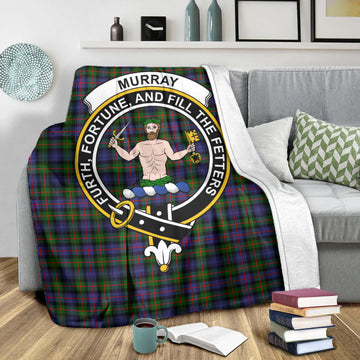 Murray of Atholl Modern Tartan Blanket with Family Crest