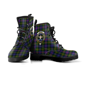 Murray of Atholl Modern Tartan Leather Boots with Family Crest