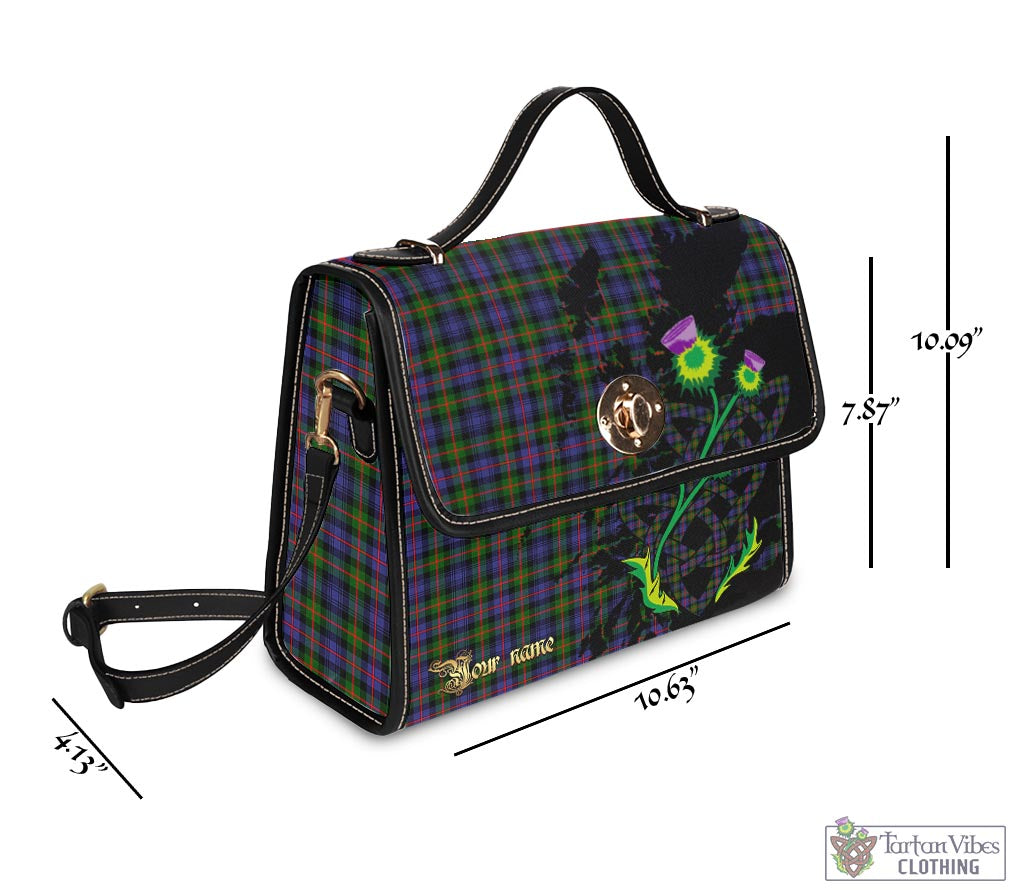 Tartan Vibes Clothing Murray of Atholl Modern Tartan Waterproof Canvas Bag with Scotland Map and Thistle Celtic Accents