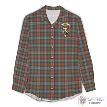 Murray of Atholl Weathered Tartan Womens Casual Shirt with Family Crest