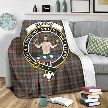 Murray of Atholl Weathered Tartan Blanket with Family Crest