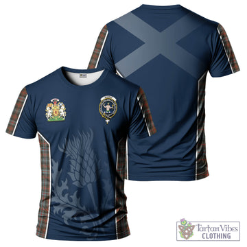 Murray of Atholl Weathered Tartan T-Shirt with Family Crest and Scottish Thistle Vibes Sport Style