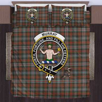 Murray of Atholl Weathered Tartan Bedding Set with Family Crest