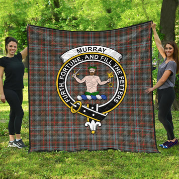 Murray of Atholl Weathered Tartan Quilt with Family Crest