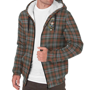 Murray of Atholl Weathered Tartan Sherpa Hoodie with Family Crest