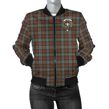 Murray of Atholl Weathered Tartan Bomber Jacket with Family Crest