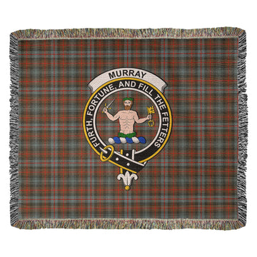 Murray of Atholl Weathered Tartan Woven Blanket with Family Crest