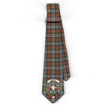 Murray of Atholl Weathered Tartan Classic Necktie with Family Crest