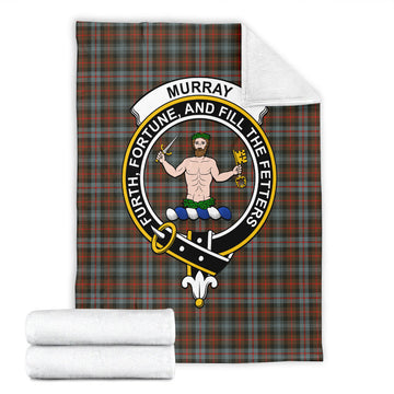 Murray of Atholl Weathered Tartan Blanket with Family Crest