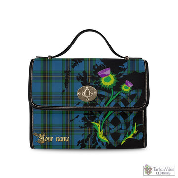 Murray of Elibank Tartan Waterproof Canvas Bag with Scotland Map and Thistle Celtic Accents
