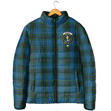 Murray of Elibank Tartan Padded Jacket with Family Crest