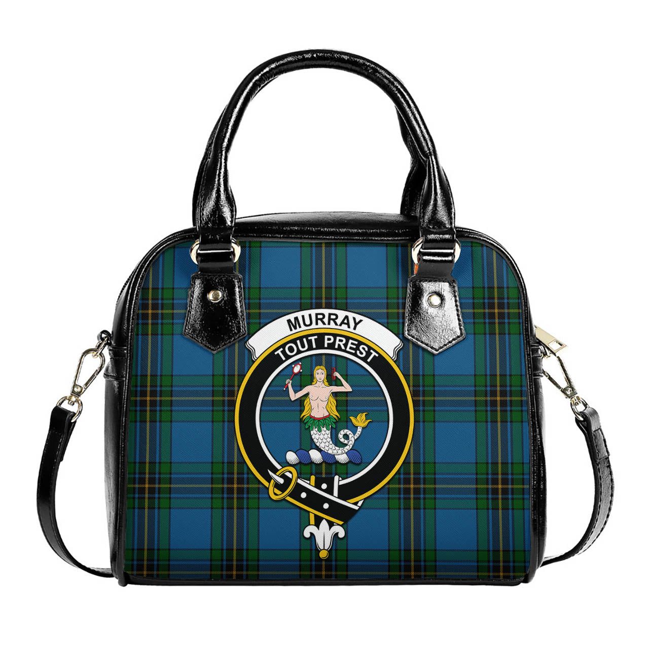 Murray of Elibank Tartan Shoulder Handbags with Family Crest One Size 6*25*22 cm - Tartanvibesclothing