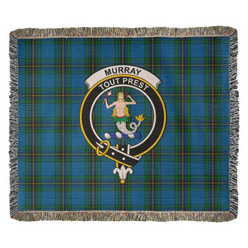 Murray of Elibank Tartan Woven Blanket with Family Crest