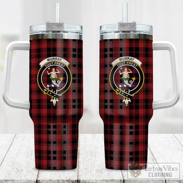 Murray of Ochtertyre Tartan and Family Crest Tumbler with Handle