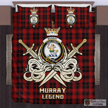 Murray of Ochtertyre Tartan Bedding Set with Clan Crest and the Golden Sword of Courageous Legacy
